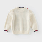 Dave&Bella Toddler Boys Casual Beige Long-sleeved Soft Pullover Sweaters Tops