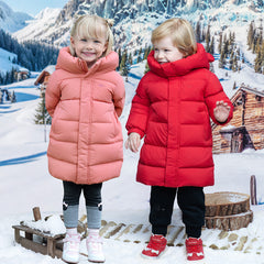 Dave&Bella Kids Girls/Boys Winter Cozy Outwear Windproof Hooded Long-style Down Coats