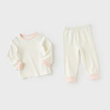 Dave&Bella Toddler Girls/Boys White/Grey Antibacterial Anti-mite Pajamas