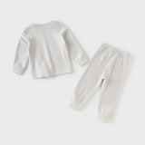 Dave&Bella Toddler Girls/Boys White/Grey Antibacterial Anti-mite Pajamas