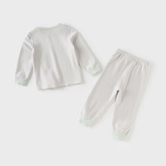 Dave&Bella Toddler Girls/Boys Autumn White/Grey Antibacterial Anti-mite Pajama Set