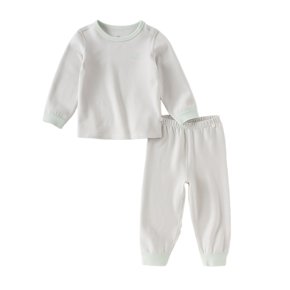 Dave&Bella Toddler Girls/Boys White/Grey Antibacterial Anti-mite Pajamas