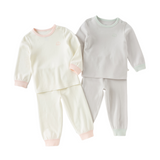 Dave&Bella Toddler Girls/Boys White/Grey Antibacterial Anti-mite Pajamas