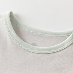 Dave&Bella Toddler Girls/Boys Autumn White/Grey Antibacterial Anti-mite Pajama Set