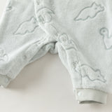 Dave&Bella Baby Girls/Boys Light Purple/Green Cute Animals Print Fleece Cozy Rompers