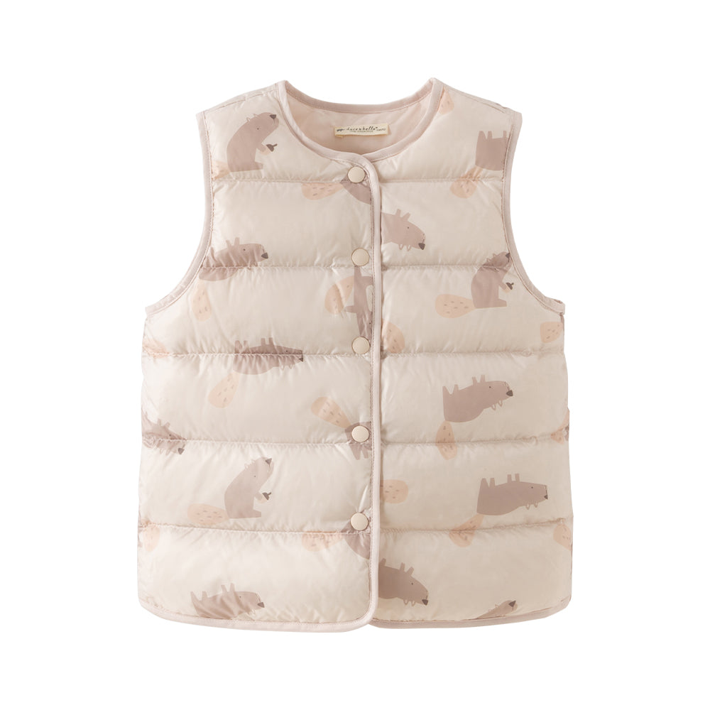 Dave&Bella Toddler Girls/Boys Multipe Colors Cute Print Warm Soft Down Vests