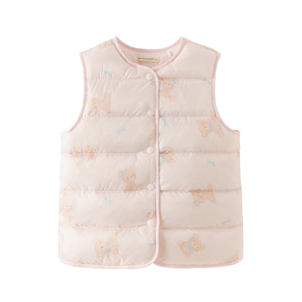Dave&Bella Toddler Girls/Boys Multipe Colors Cute Print Warm Soft Down Vests