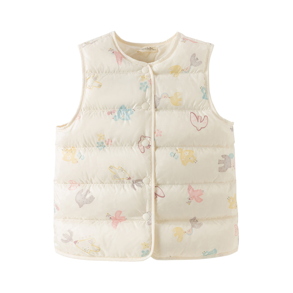 Dave&Bella Toddler Girls/Boys Multipe Colors Cute Print Warm Soft Down Vests