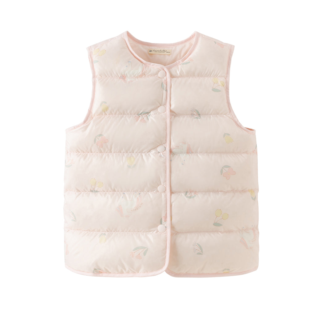 Dave&Bella Toddler Girls/Boys Multipe Colors Cute Print Warm Soft Down Vests