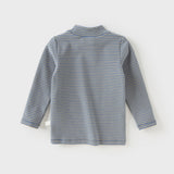 Dave&Bella Toddler Boys Blue/Green Striped Versatile T-shirts Tops