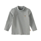 Dave&Bella Toddler Boys Blue/Green Striped Versatile T-shirts Tops