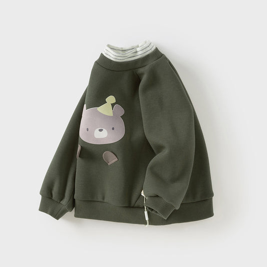 Dave&Bella Toddler Girls/Boys Winter Cute Print Turtle Neck Casual Sweatshirts Tops