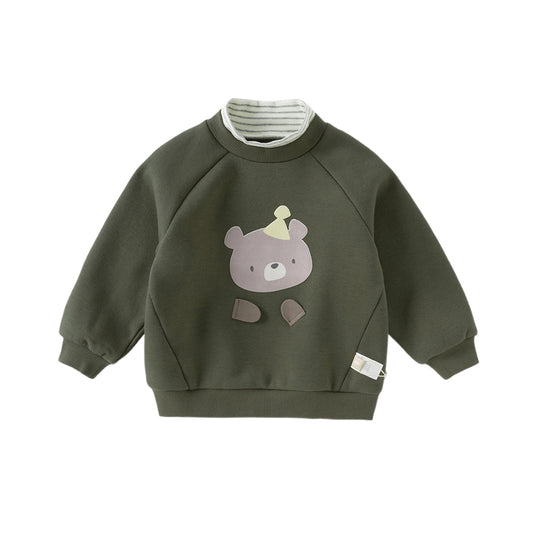 Dave&Bella Toddler Girls/Boys Winter Cute Print Turtle Neck Casual Sweatshirts Tops