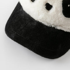 Dave&Bella Boys Winter Panda/Bear Style Plush Adjustable Dome Baseball Caps Hats