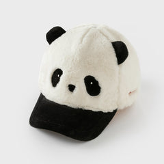 Dave&Bella Boys Winter Panda/Bear Style Plush Adjustable Dome Baseball Caps Hats