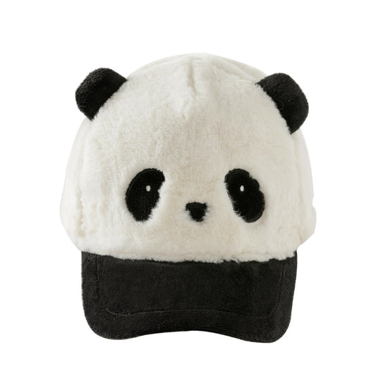 Dave&Bella Boys Winter Panda/Bear Style Plush Adjustable Dome Baseball Caps Hats