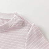 Dave&Bella Toddler Girls Cotton Striped Round Collar Pajamas