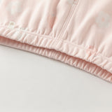 Dave&Bella Toddler Girls Cotton Striped Round Collar Pajamas