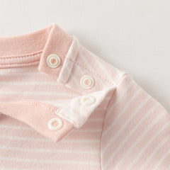 Dave&Bella Toddler Girls Autumn Cotton Striped Round Pajamas Pants Set