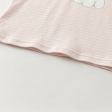 Dave&Bella Toddler Girls Cotton Striped Round Collar Pajamas