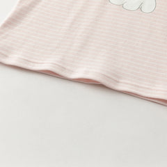 Dave&Bella Toddler Girls Autumn Cotton Striped Round Pajamas Pants Set