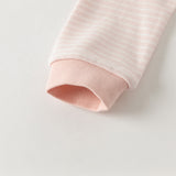 Dave&Bella Toddler Girls Cotton Striped Round Collar Pajamas