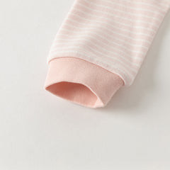 Dave&Bella Toddler Girls Autumn Cotton Striped Round Pajamas Pants Set