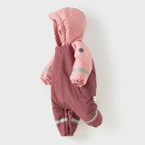 Dave&Bella Baby Girls/Boys Outdoor Windproof Plush-lined Padded Hooded Cozy Rompers