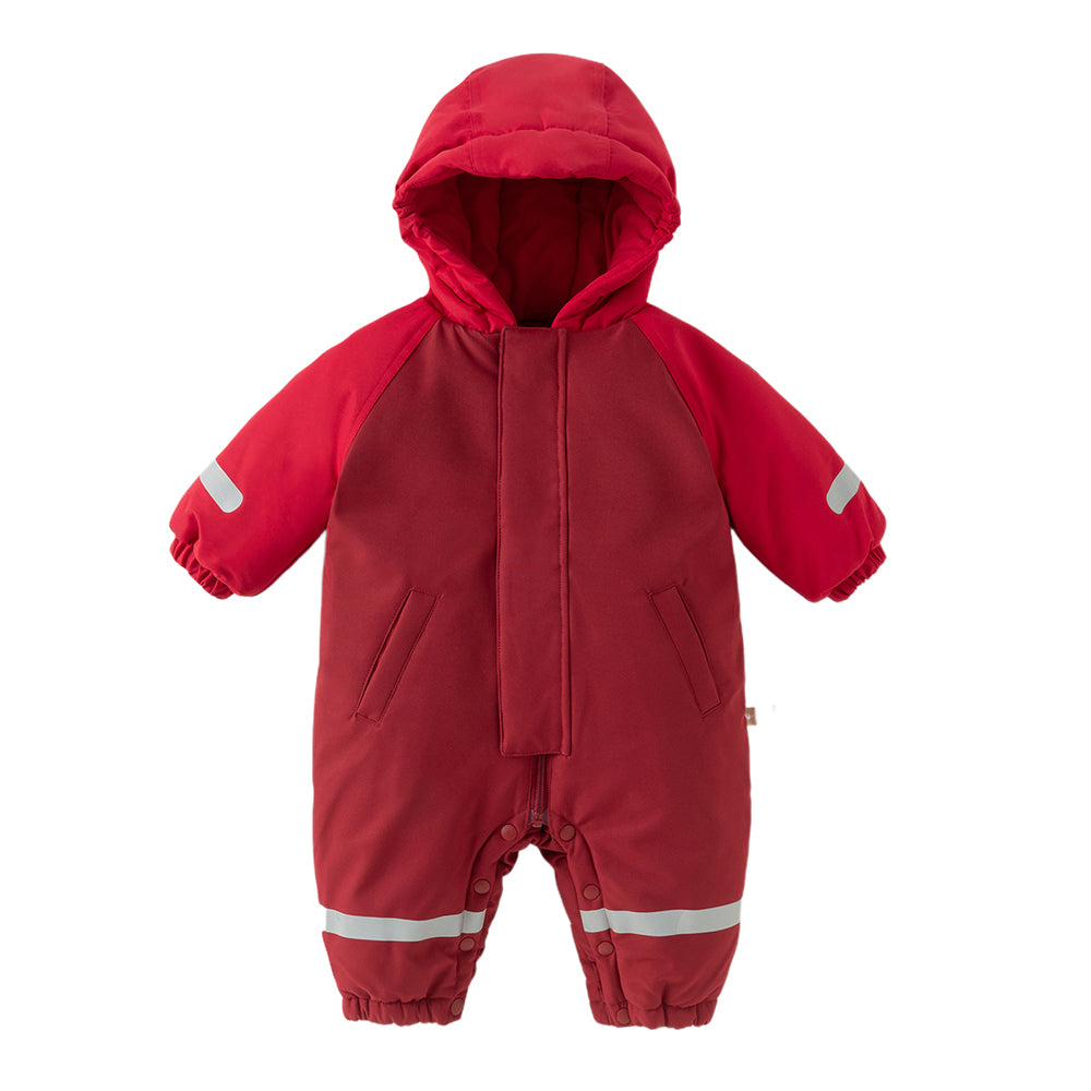 Dave&Bella Baby Girls/Boys Outdoor Windproof Plush-lined Padded Hooded Cozy Rompers