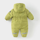 Dave&Bella Baby Girls/Boys Winter Rose/Green Windproof Hooded Down Rompers