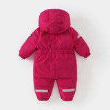 Dave&Bella Baby Girls/Boys Winter Rose/Green Windproof Hooded Down Rompers