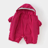 Dave&Bella Baby Girls/Boys Winter Rose/Green Windproof Hooded Down Rompers