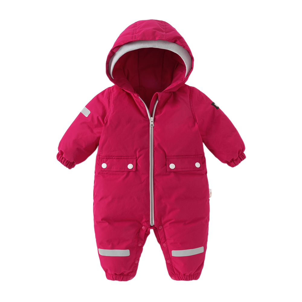 Dave&Bella Baby Girls/Boys Winter Rose/Green Windproof Hooded Down Rompers