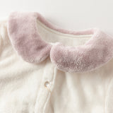 Dave&Bella Toddler Girls Beige Indoor Cozy Plush Pajamas