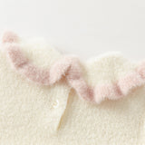 Dave&Bella Toddler Girls Elegant Beige Cozy Knit Sweater Mesh Princess A-line Dress