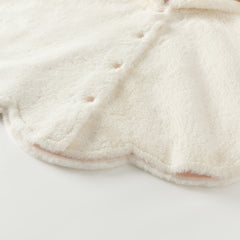 Dave&Bella Toddler Girls Autumn/Winter White Padded Windproof Hooded Capes Coat