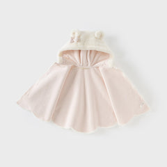 Dave&Bella Toddler Girls Autumn/Winter White Padded Windproof Hooded Capes Coat