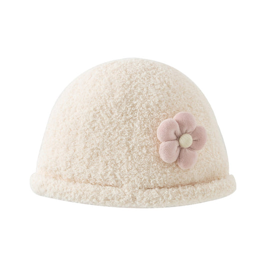 Dave&Bella Girls Autumn/Winter Knit Chenille Beige Pullover Casual Bucket Hat