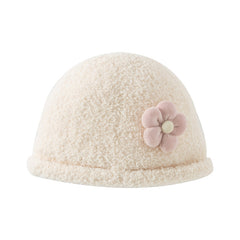 Dave&Bella Girls Autumn/Winter Knit Chenille Beige Pullover Casual Bucket Hat