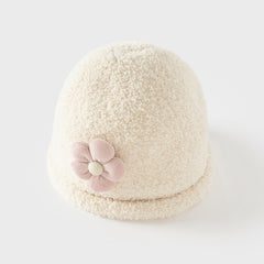 Dave&Bella Girls Autumn/Winter Knit Chenille Beige Pullover Casual Bucket Hat