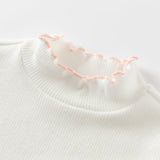 Dave&Bella Kids Girls Elegant Beige/Light Purple T-shirts Tops