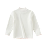 Dave&Bella Kids Girls Elegant Beige/Light Purple T-shirts Tops