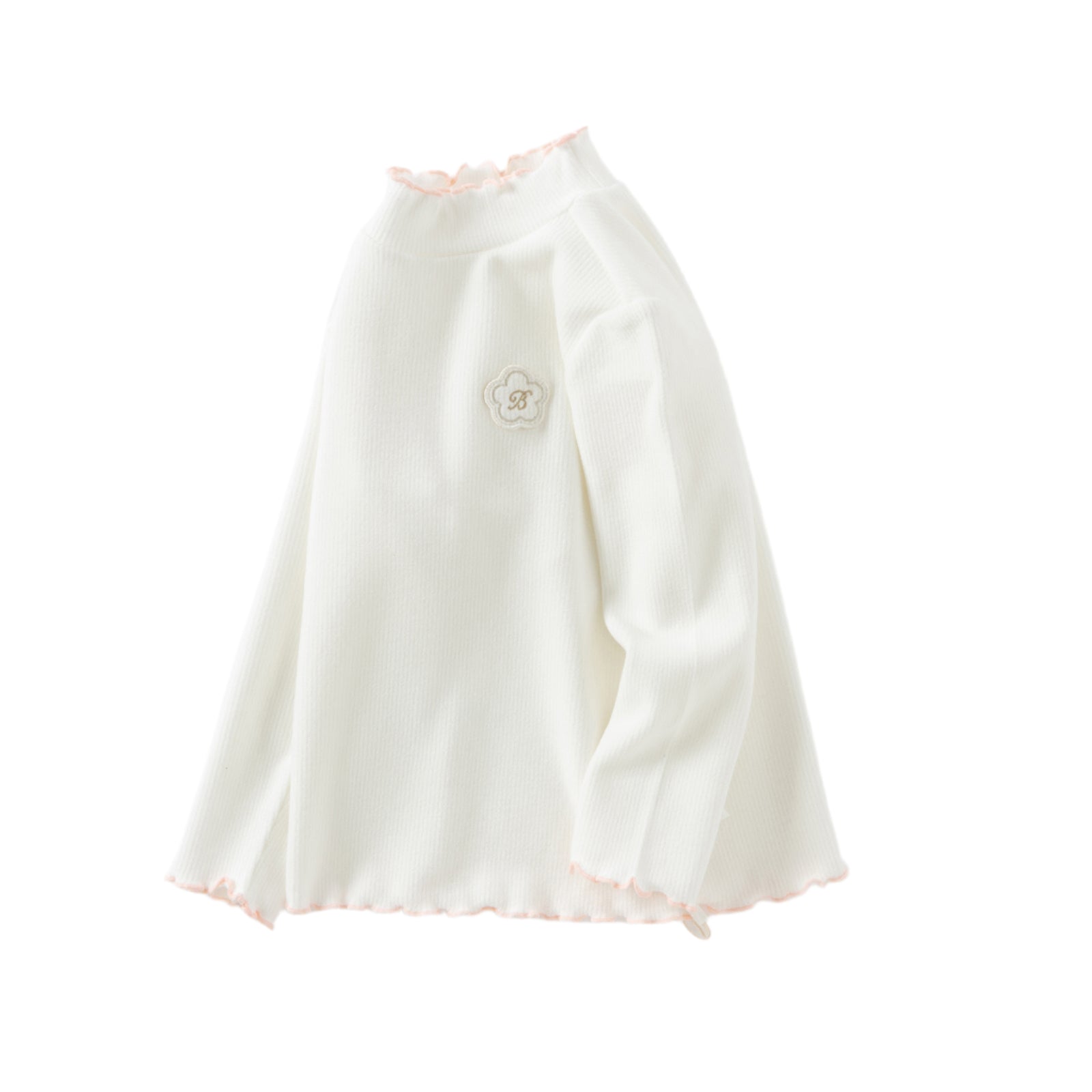 Dave&Bella Kids Girls Elegant Beige/Light Purple T-shirts Tops