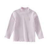 Dave&Bella Kids Girls Elegant Beige/Light Purple T-shirts Tops