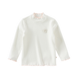 Dave&Bella Kids Girls Elegant Beige/Light Purple T-shirts Tops