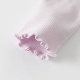 Dave&Bella Kids Girls Elegant Beige/Light Purple T-shirts Tops