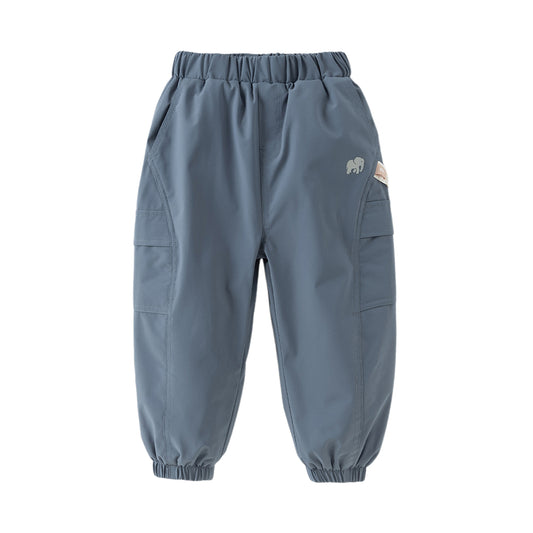 Dave&Bella Kids Boys Winter Grey Blue Waterproof Plush-lined Outwear Cargo Pants
