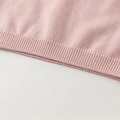 Dave&Bella Kids Girls Sweet Pink Round Collar Long-sleeved Pullover Soft Sweaters Tops