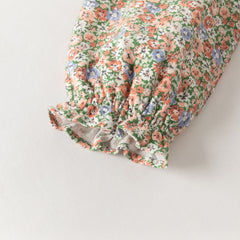 Dave&Bella Toddler Girls Adorable Floral-print Warm Plush-lined  Princess Dress