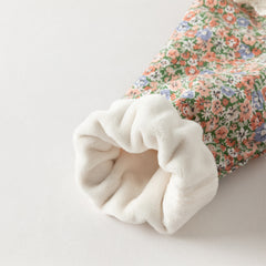 Dave&Bella Toddler Girls Adorable Floral-print Warm Plush-lined  Princess Dress